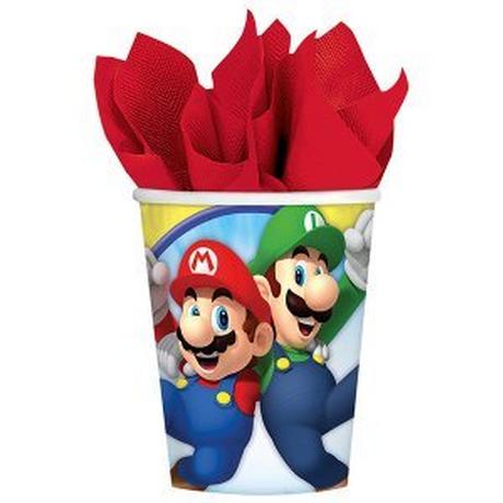 amscan  8 Bicchieri di carta Super Mario 