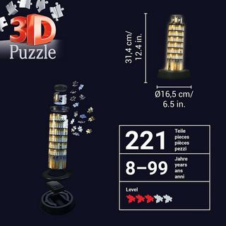 Ravensburger  3D Puzzle Turm von Pisa, Night Edition, 216 Teile 