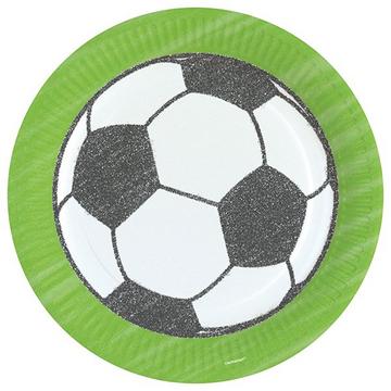 8 Assiettes de carton football 23 cm