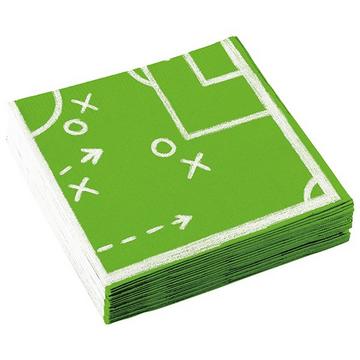 20 Serviettes en papier football 33x33 cm