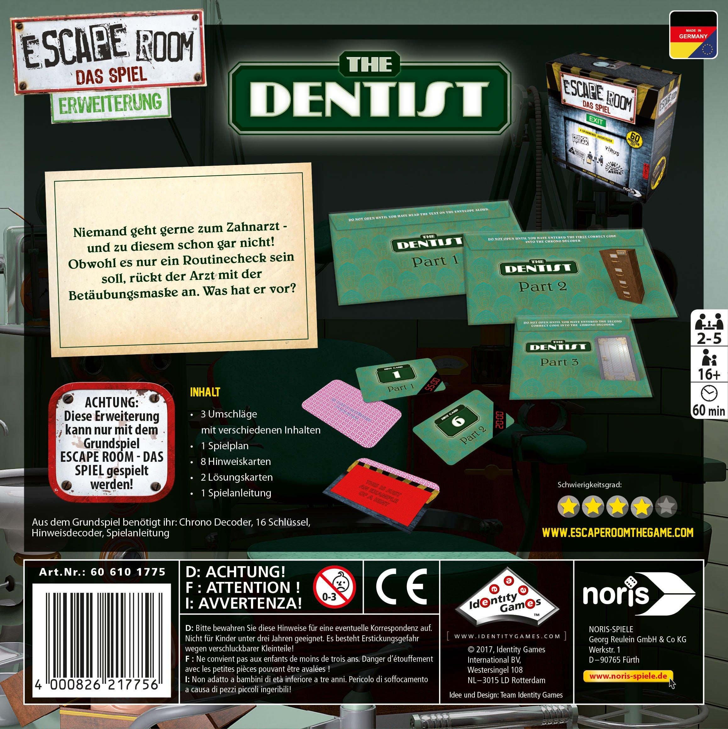 noris  Escape Room Spiel The Dentist, Tedesco 