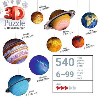 Ravensburger  3D puzzle 8 pianete, 522 pezzi 