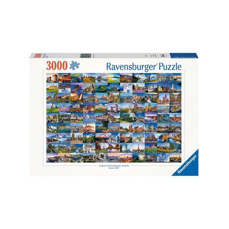 Ravensburger  Puzzle 99 beautiful Places of Europe, 3000 pezzi 