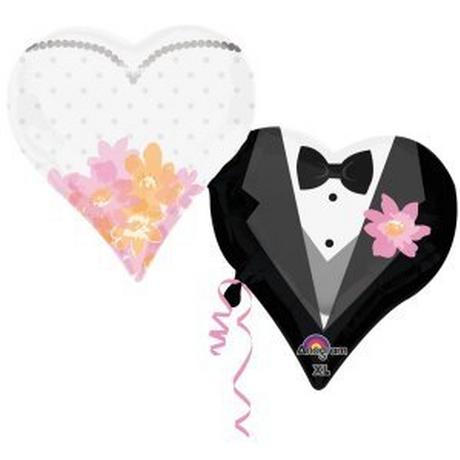 amscan  Palloncino in alluminio coppia da sposa cuori 