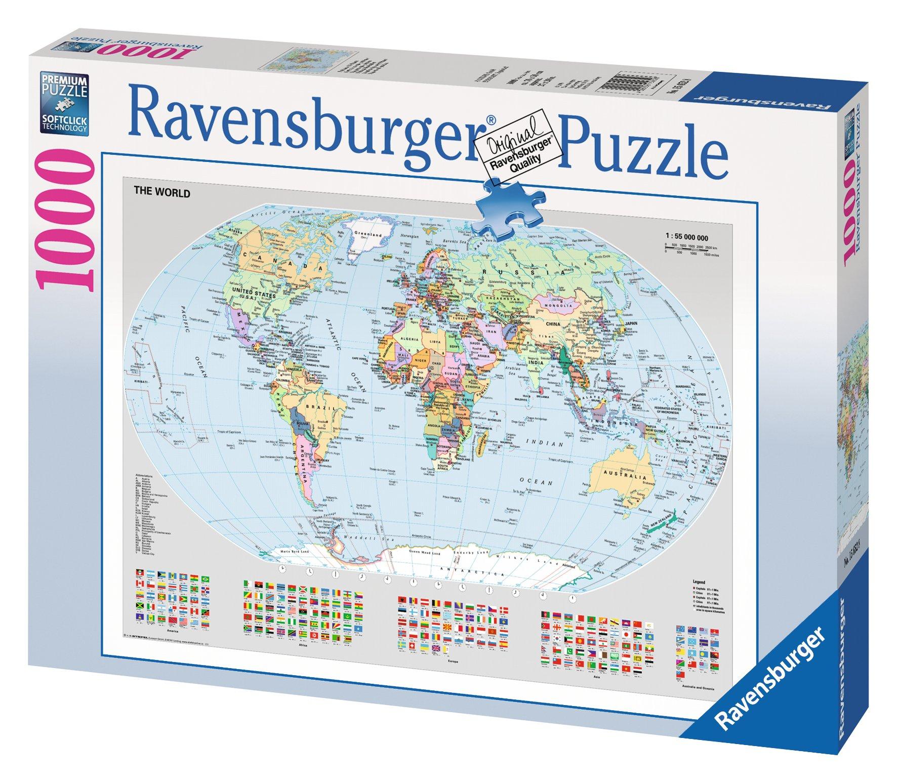 Ravensburger Puzzle carte du monde, 1000 pièces