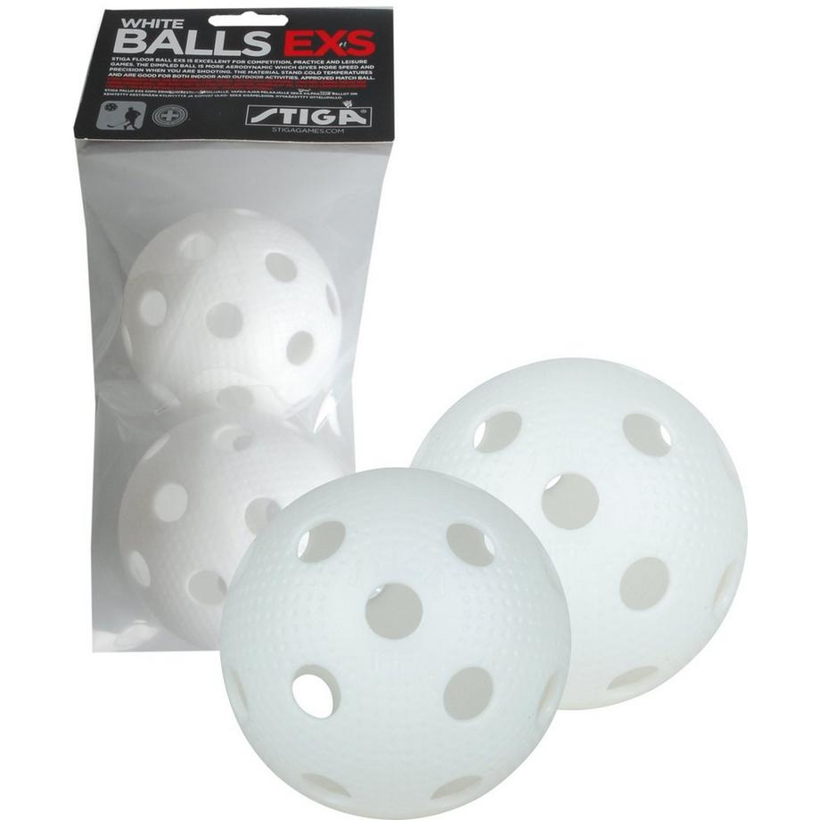 2 palle di unihockey bianci