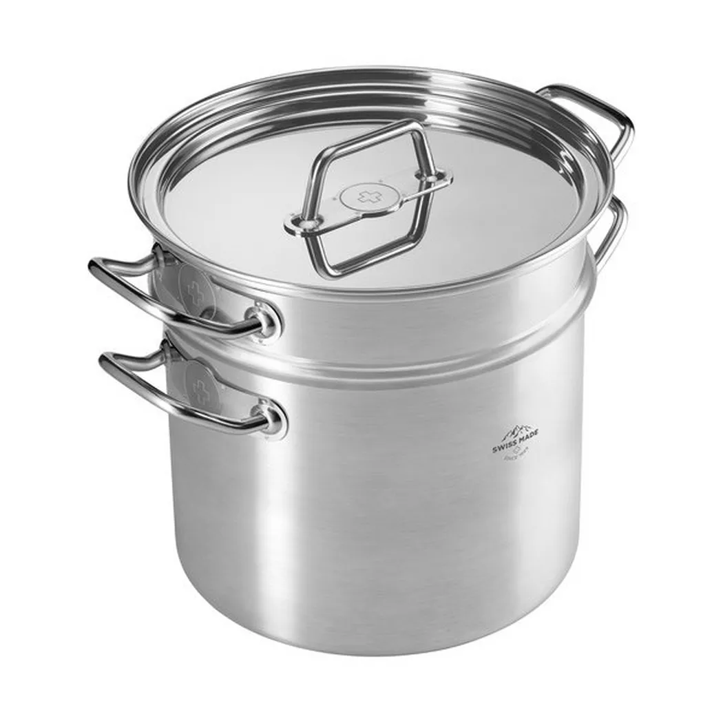 Kuhn Rikon - Pastatopf mit Einsatz, 22CM/6.5L, Chrom