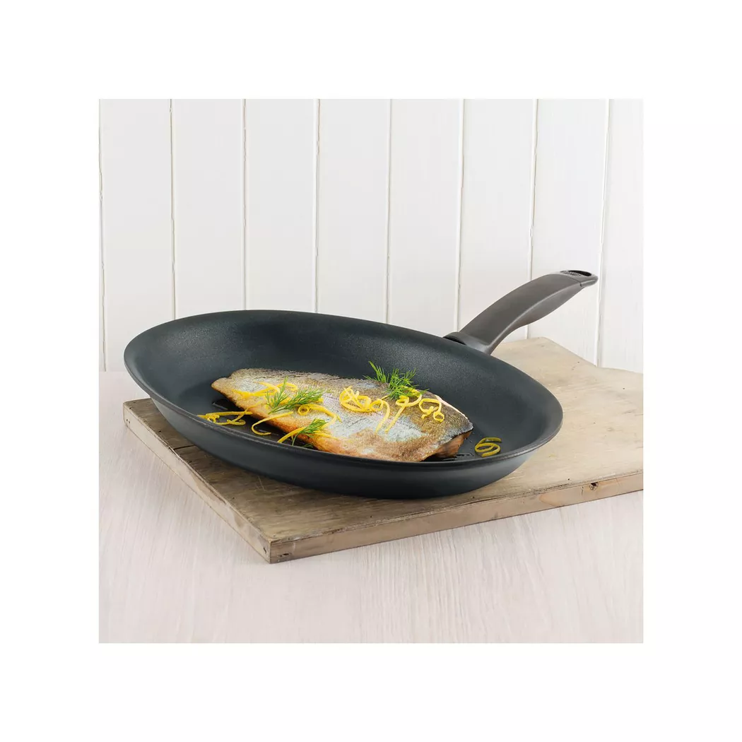 Kuhn Rikon - Fischpfanne, 25 x 36 cm, Black