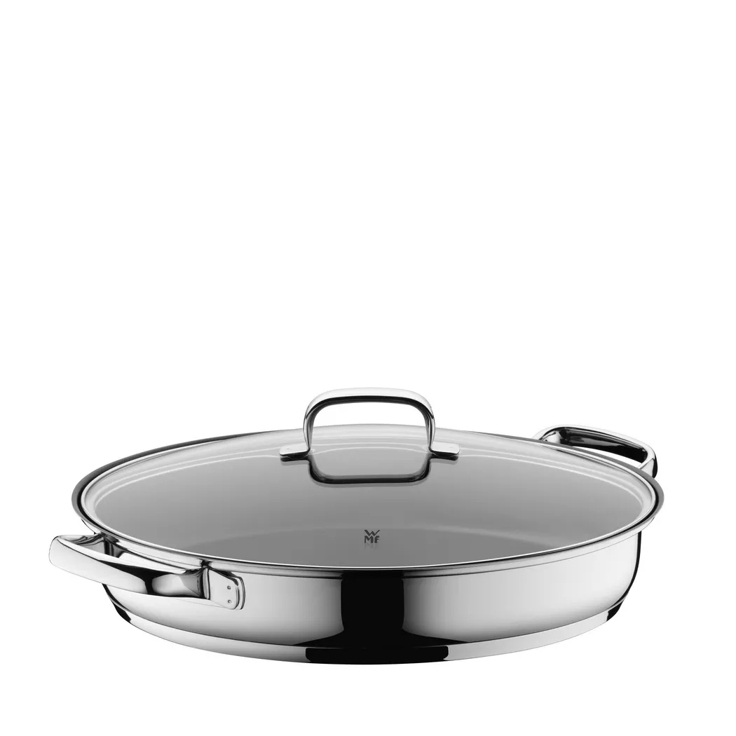 WMF Fischpfanne mit Glasdeckel 38x26cm silber