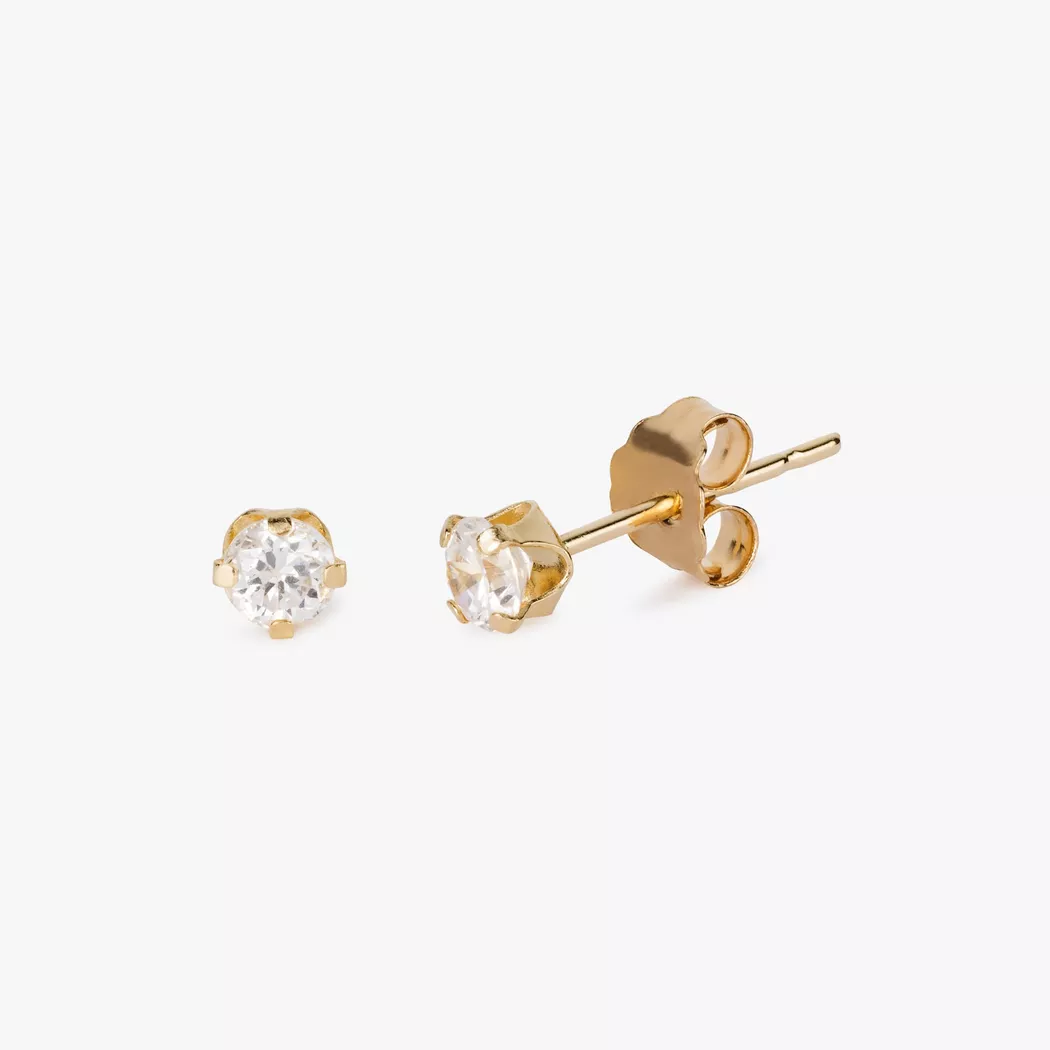 L' Atelier Gold 18 Karat by Manor - Ohrstecker mit Stein, One Size, Gelbgold 2