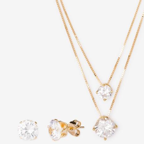 L' Atelier Gold 18 Karat by Manor  Set Collier/Ohrschmuck 