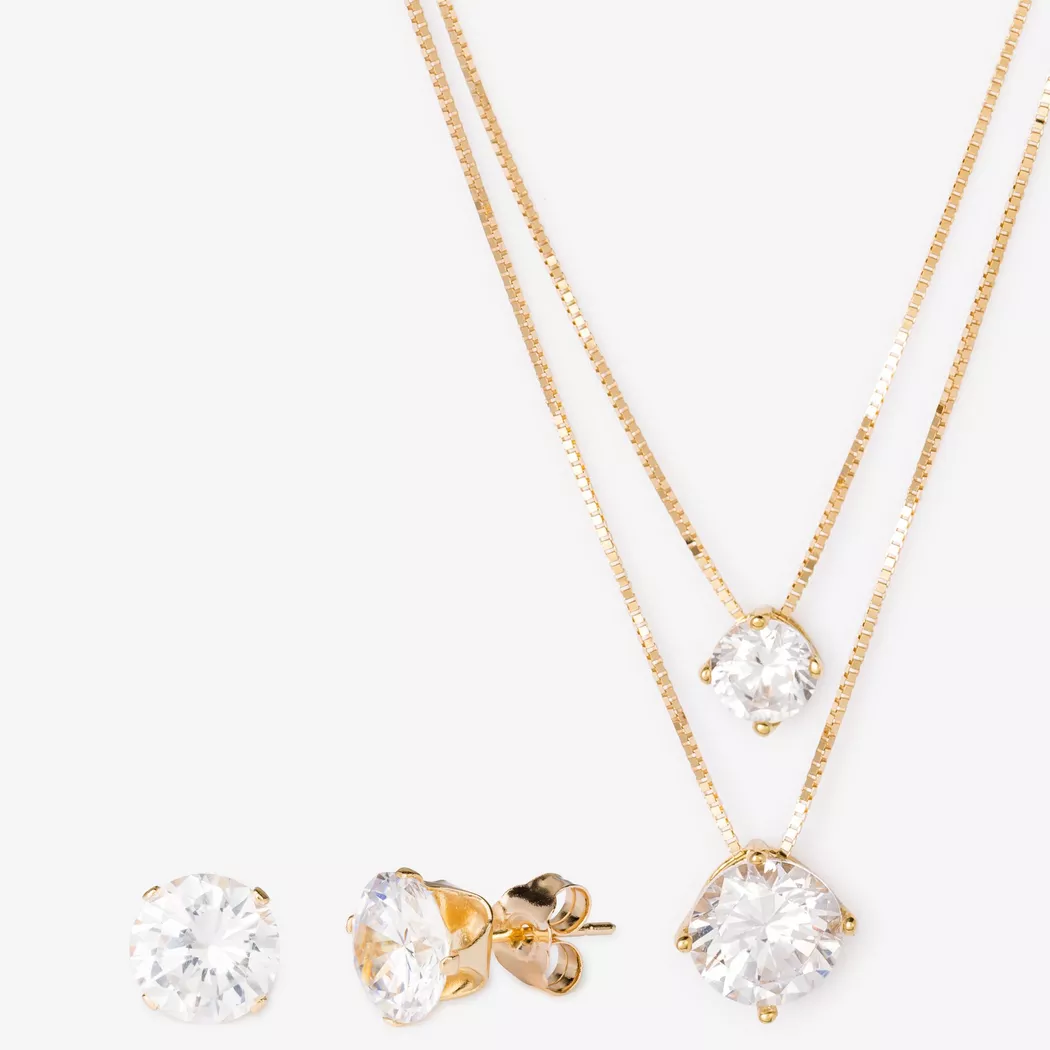 L' Atelier Gold 18 Karat by Manor - Set Collier/Ohrschmuck, 45cm, Gelbgold