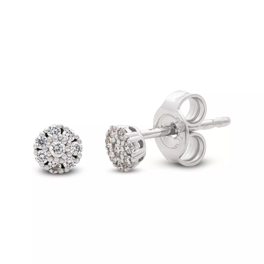 L' Atelier Gold 18 Karat by Manor - Ohrstecker, One Size, Weissgold