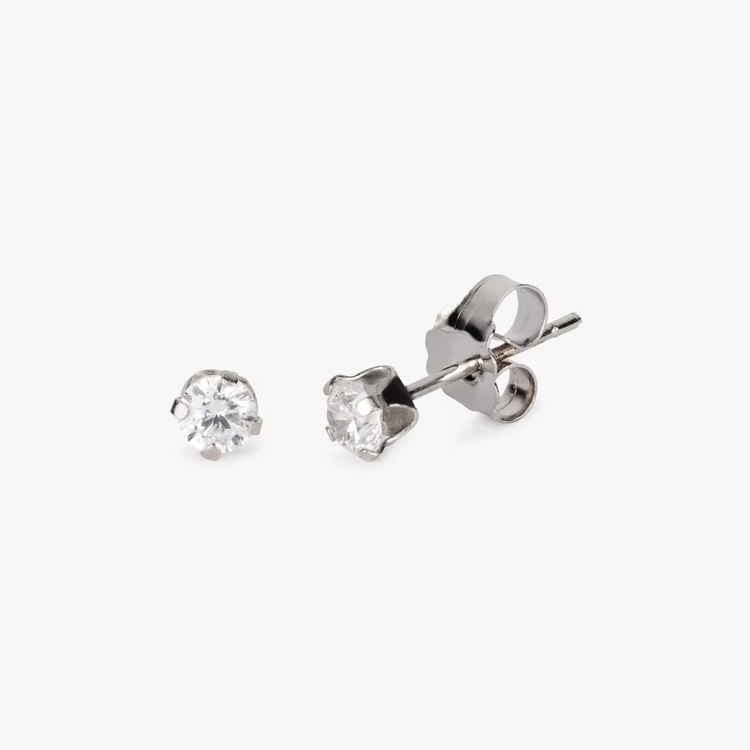L' Atelier Gold 18 Karat by Manor - Ohrstecker, One Size, Weissgold 4