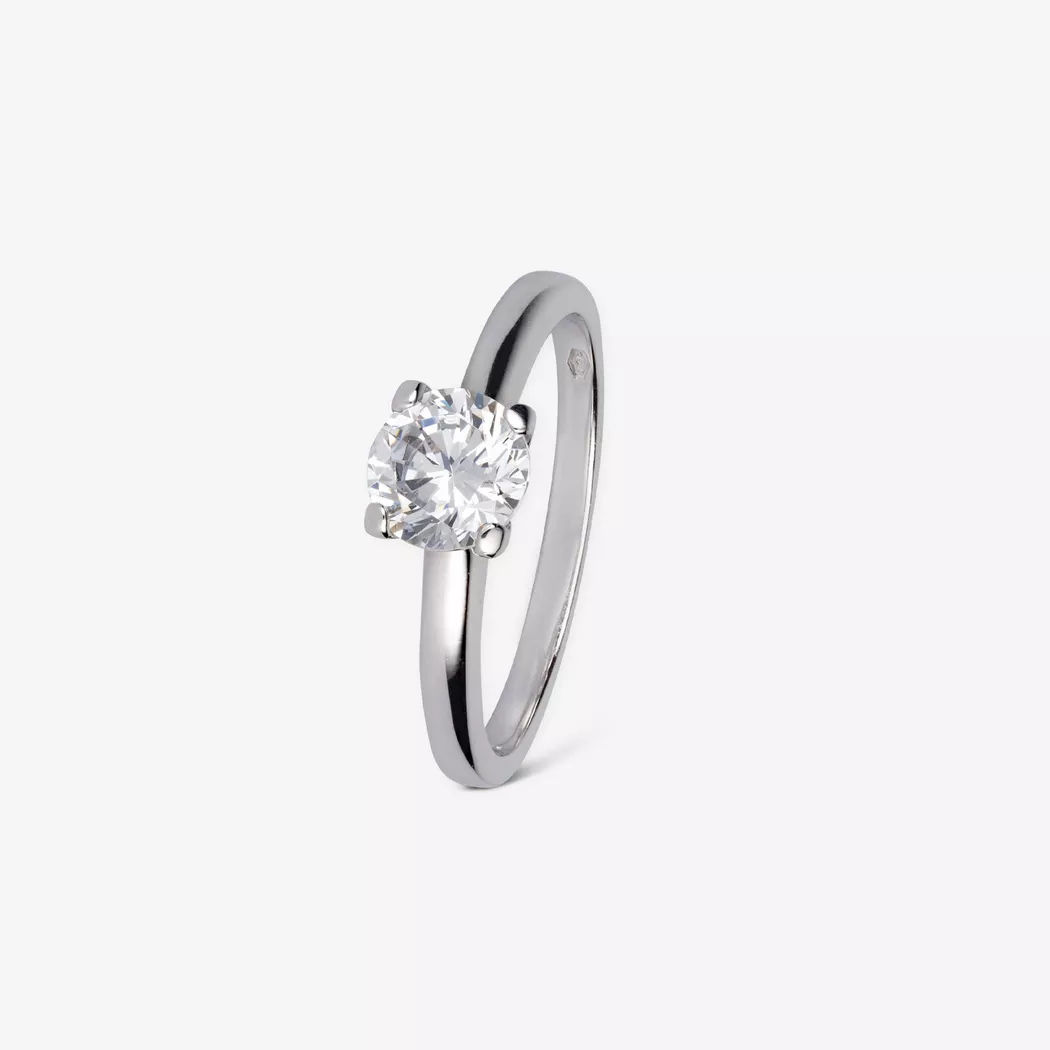 L' Atelier Gold 18 Karat by Manor - Ring mit Zirkonia, 52, Weissgold