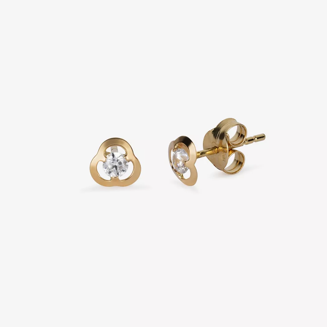 L' Atelier Gold 18 Karat by Manor - Ohrstecker mit Zirkonia, One Size, Gelbgold 4