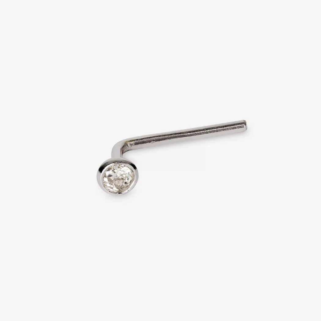 L' Atelier Gold 18 Karat by Manor - Nasenpiercing, Weissgold 2