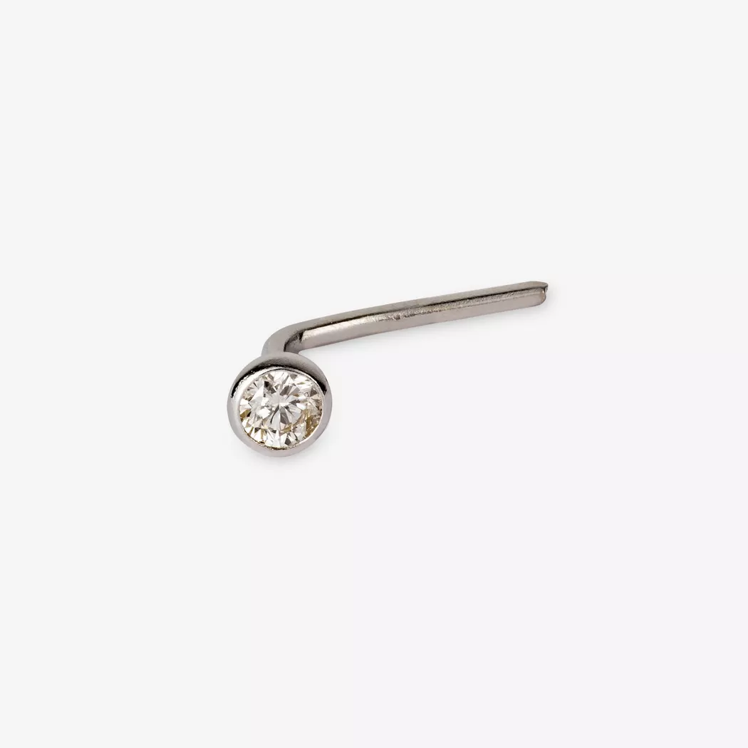 L' Atelier Gold 18 Karat by Manor - Nasenpiercing, Weissgold 6