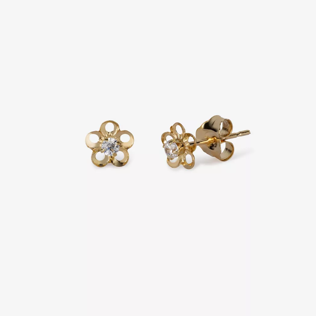 L' Atelier Gold 18 Karat by Manor - Ohrstecker mit Zirkonia, One Size, Gelbgold 2