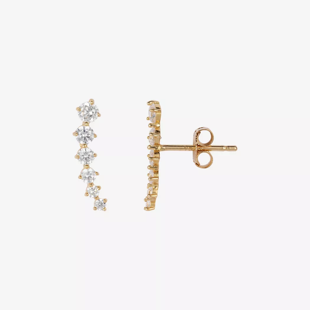 L' Atelier Gold 18 Karat by Manor - Ohrstecker mit Zirkonia, One Size, Gelbgold 6