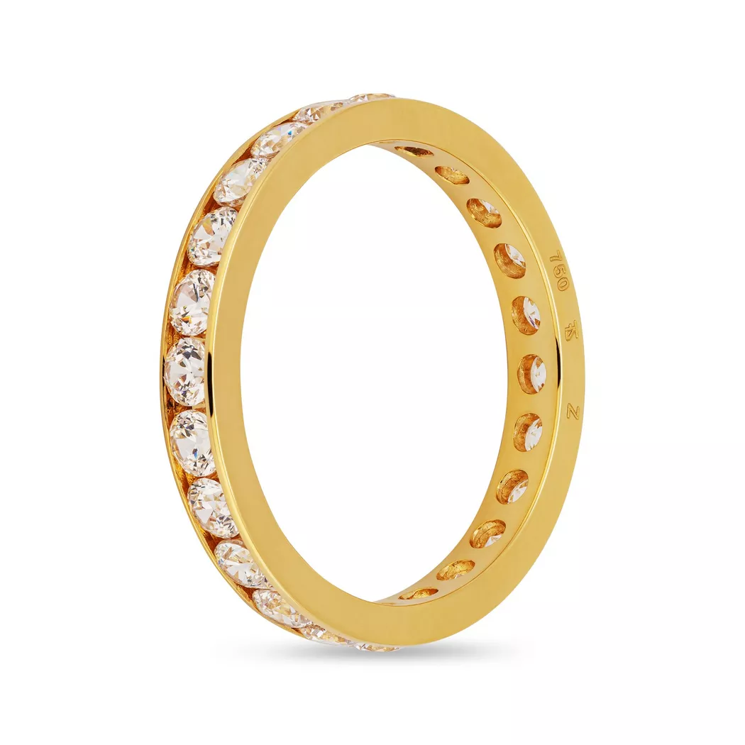 L' Atelier Gold 18 Karat by Manor - Ring mit Zirkonia, 56, Gelbgold 2