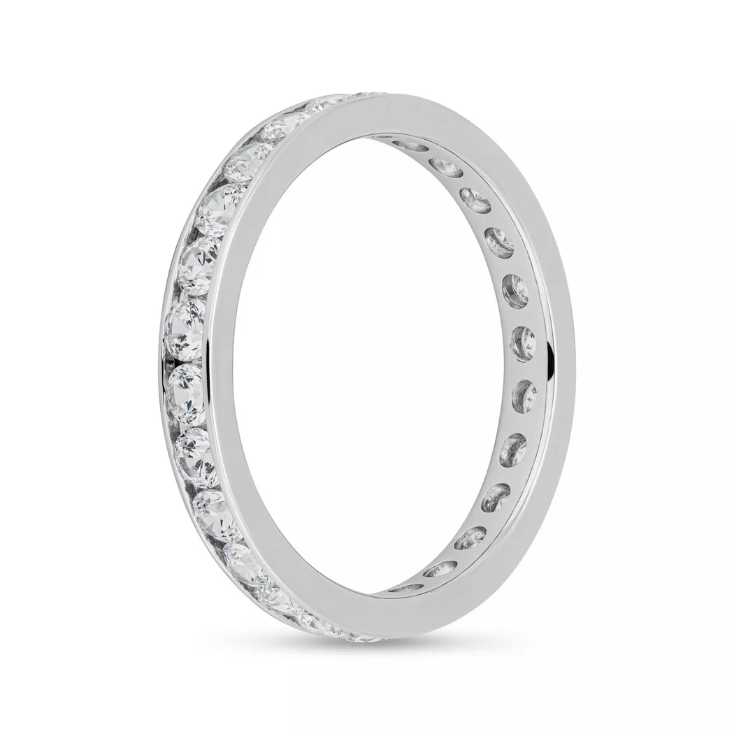 L' Atelier Gold 18 Karat by Manor - Ring mit Zirkonia, 54, Weissgold