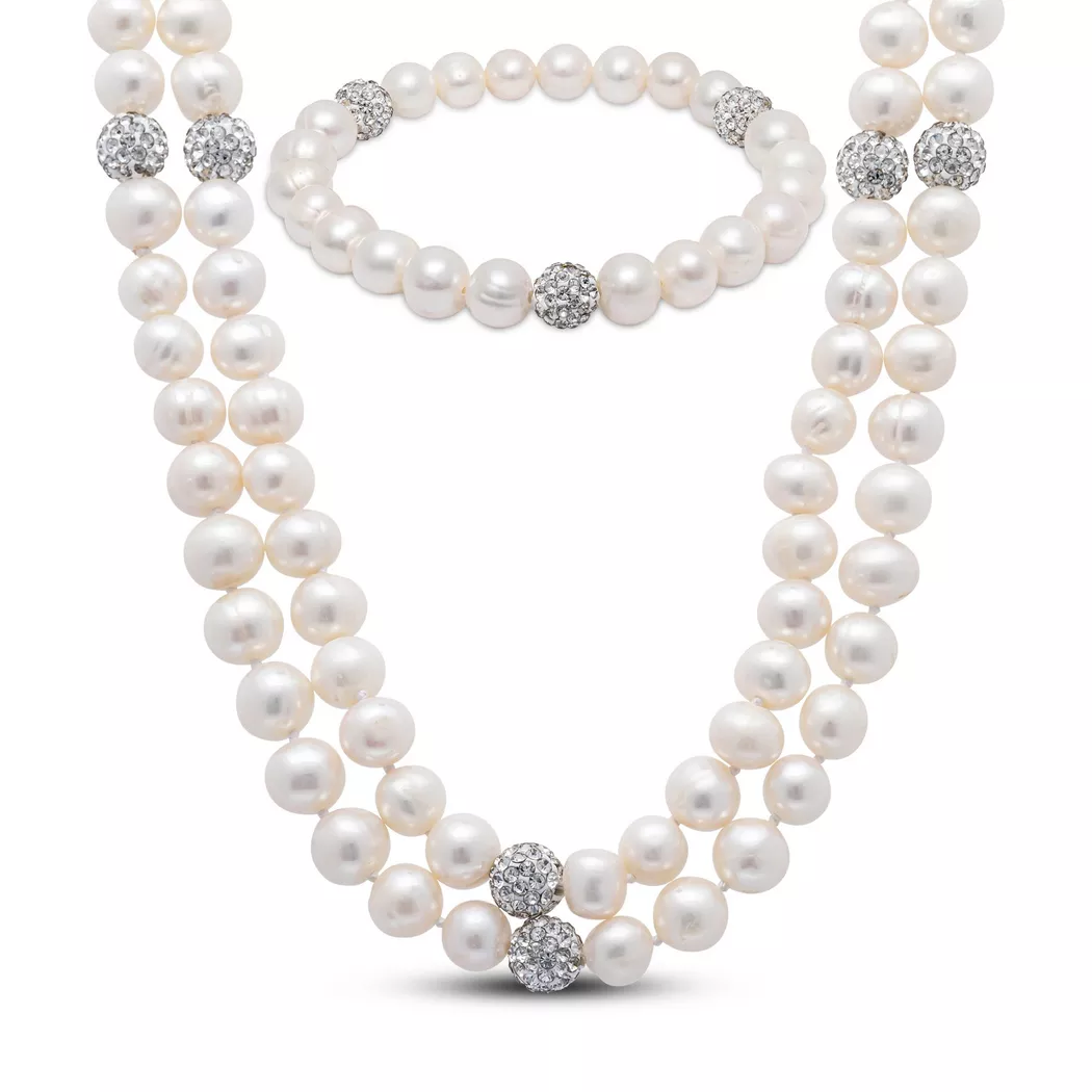 Puro® - Set Collier/Armkette, 90cm, Weissgold 3