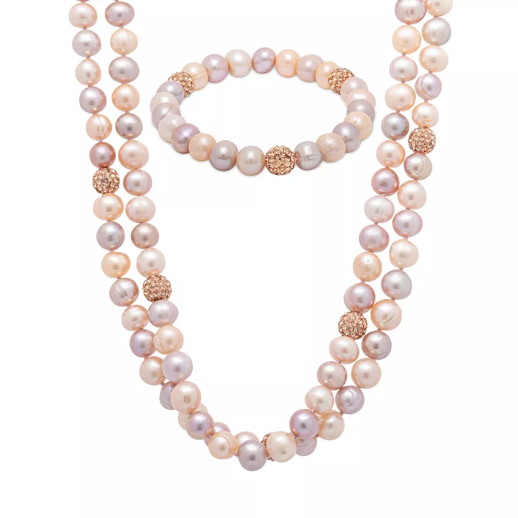 Puro® - Set Collier/Armkette, 90cm, Weissgold 2