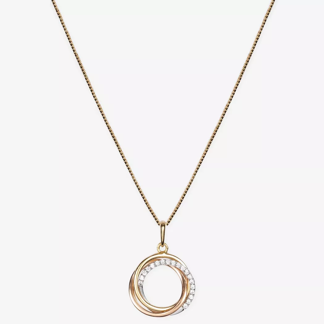 L' Atelier Gold 18 Karat by Manor - Halskette mit Anhänger, 42cm, Zweifarbig