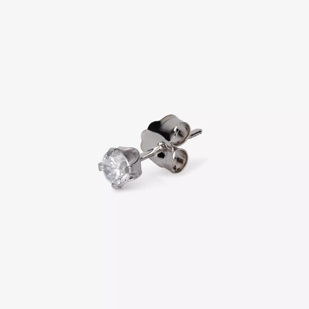L' Atelier Gold 18 Karat by Manor - Ohrstecker mit Zirkonia, One Size, Weissgold
