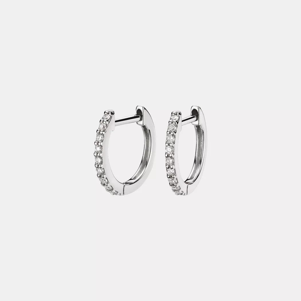 L' Atelier Gold 18 Karat by Manor - Creolen, One Size, Weissgold