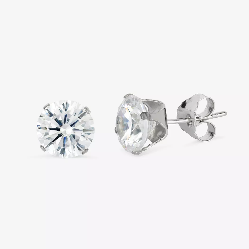 L' Atelier Gold 18 Karat by Manor - Ohrstecker mit Zirkonia, One Size, Weissgold 3