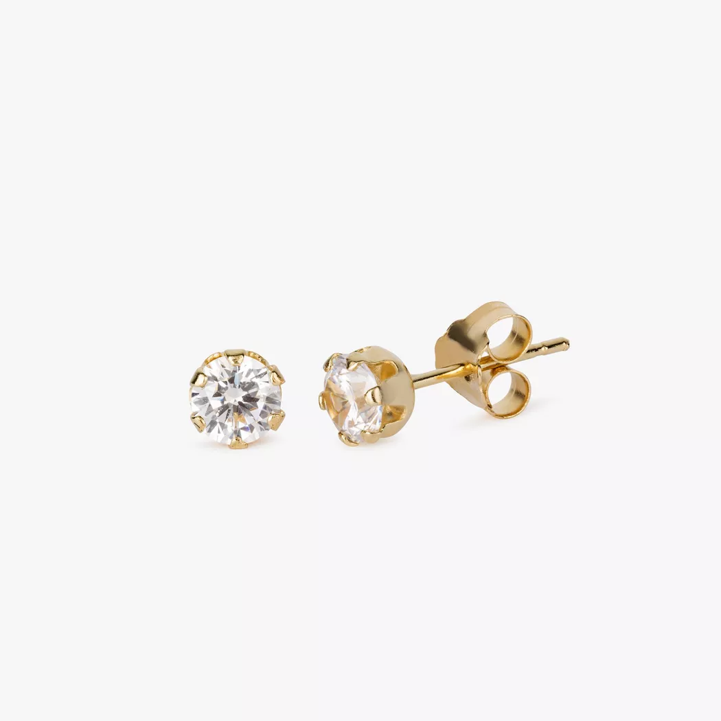 L' Atelier Gold 18 Karat by Manor - Ohrstecker mit Zirkonia, One Size, Gelbgold 5