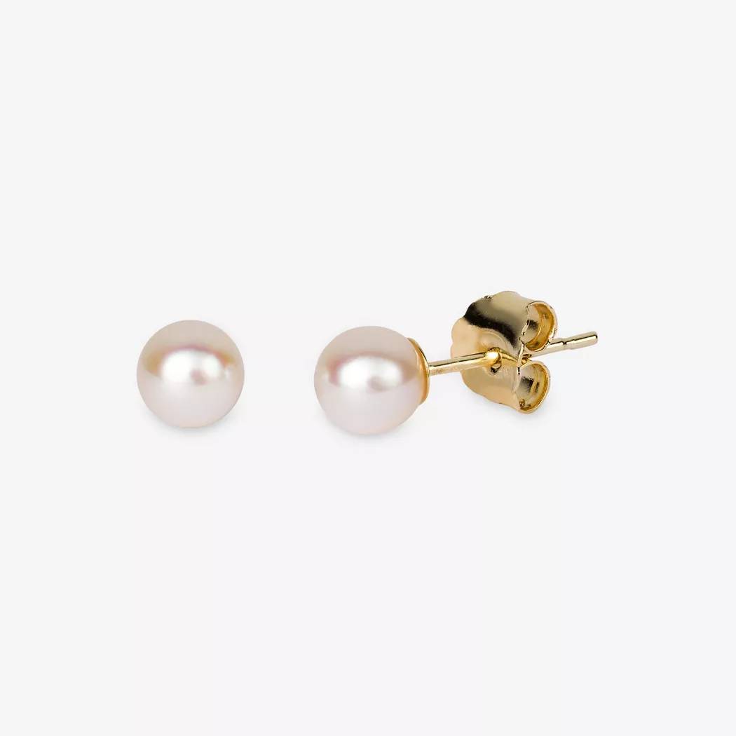L' Atelier Gold 18 Karat by Manor - Ohrstecker mit Perle, One Size, Gelbgold