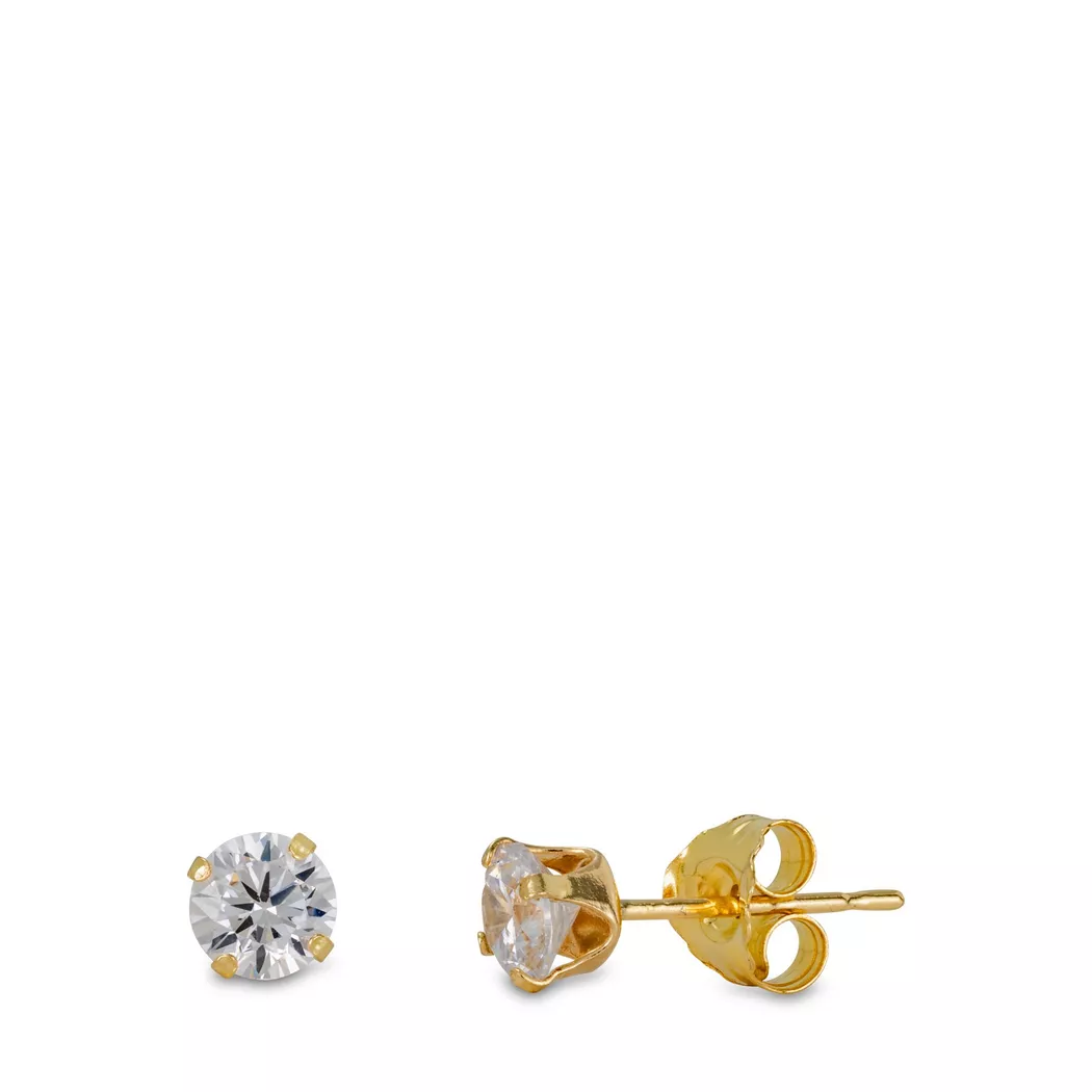 L' Atelier Gold 18 Karat by Manor - Ohrstecker mit Stein, One Size, Gelbgold