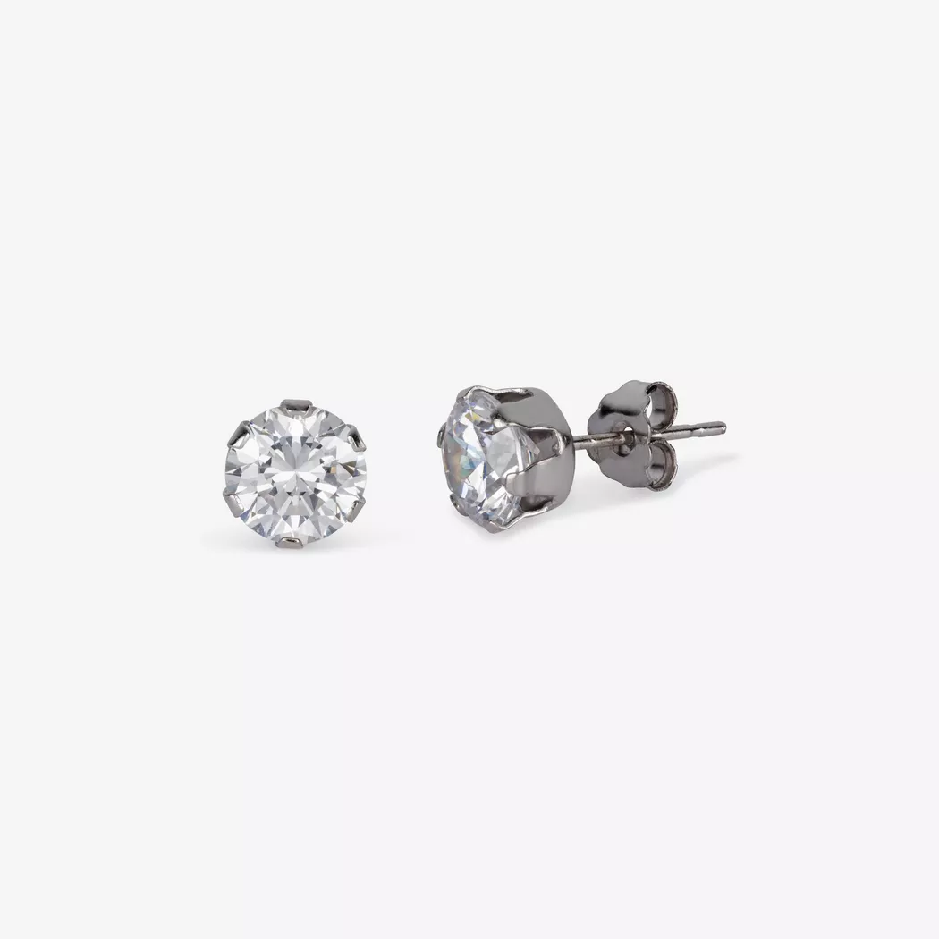 L' Atelier Gold 18 Karat by Manor - Ohrstecker mit Zirkonia, One Size, Weissgold 2