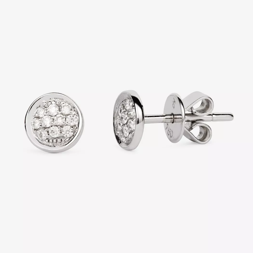 L' Atelier Gold 18 Karat by Manor - Ohrstecker Diamant, One Size, Weissgold
