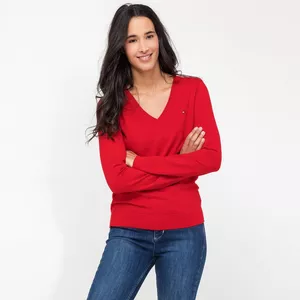 Maglione scollo a V, manica lunga