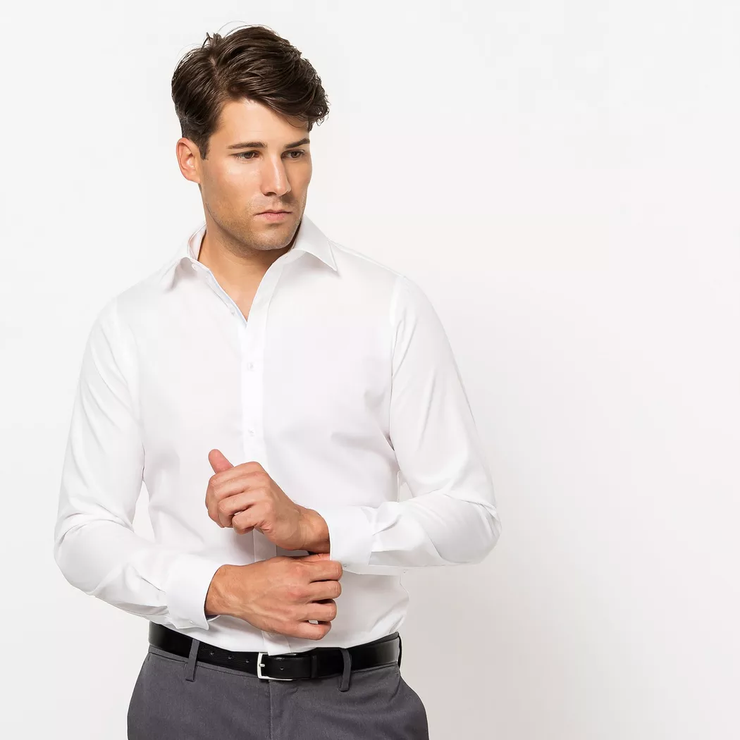 Kauf - Hemd, Modern Fit, langarm, für Herren, Weiss, Größe 45