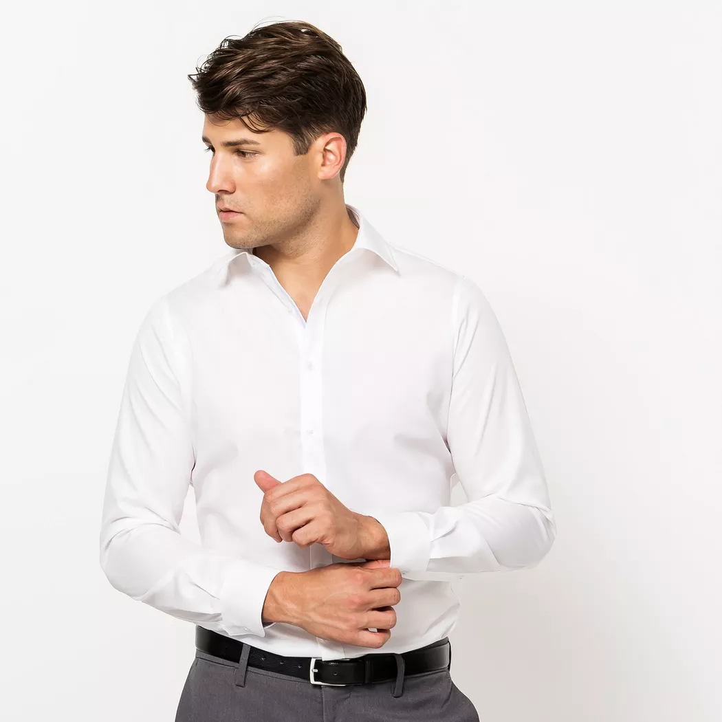 Kauf - Hemd, Slim Fit, langarm, für Herren, Weiss, Größe 41