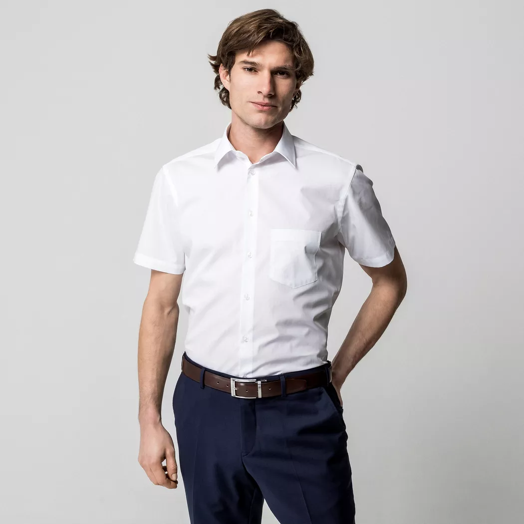Manor Man - Hemd, Classic Fit, kurzarm, für Herren, Weiss, Größe L 3