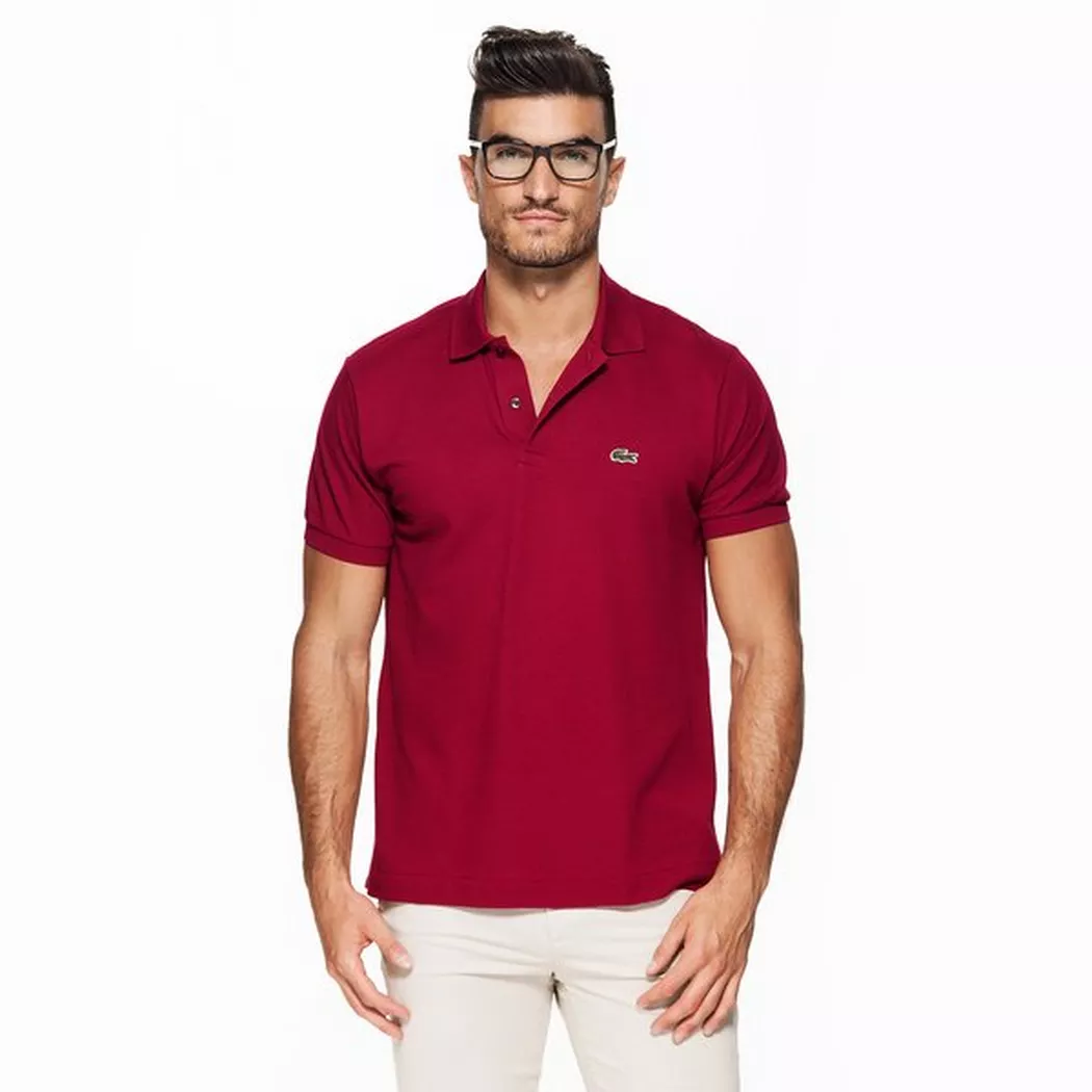 Lacoste Men's L1212 Classic Polo Shirt Bordeaux in Burgundy | Size: Large