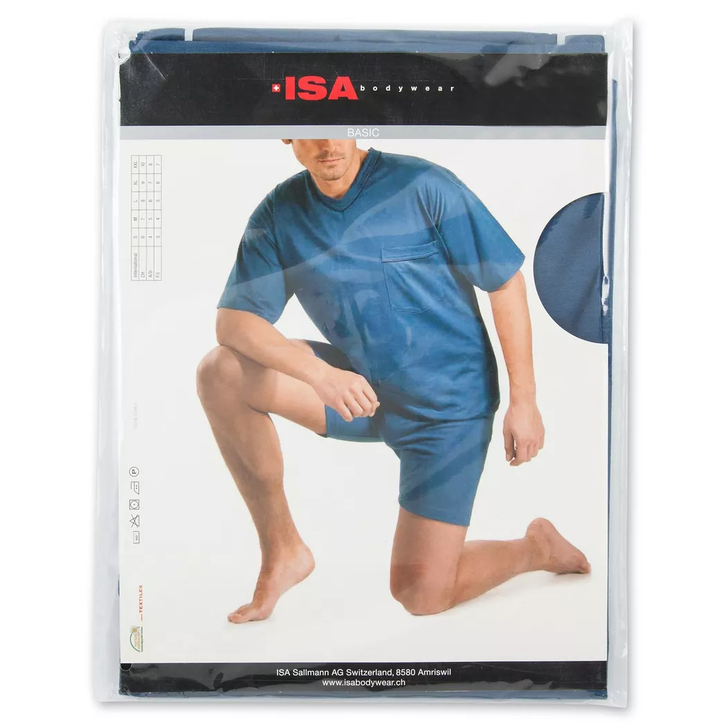 ISA bodywear - Kurzer Pyjama, für Herren, Blau, Größe L