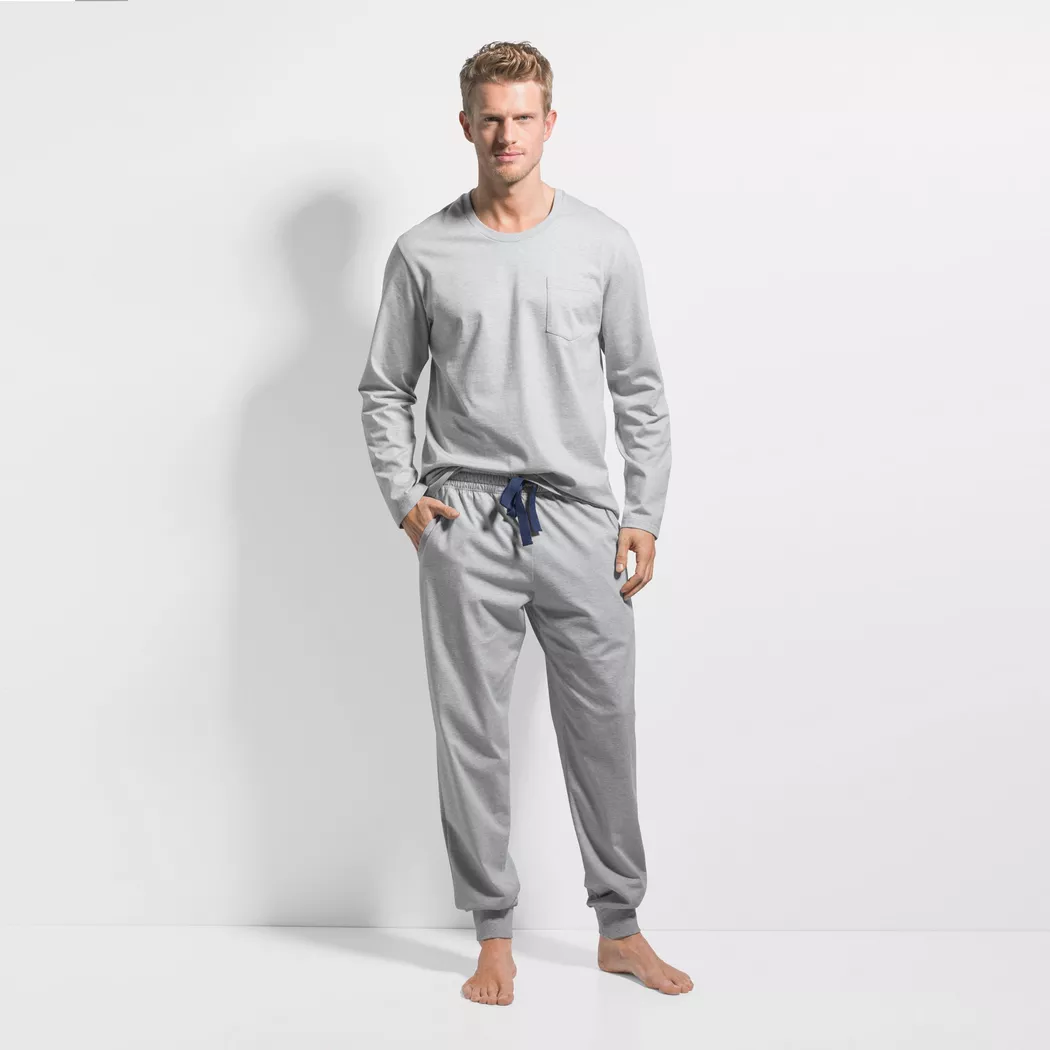 ISA bodywear - Shirt langarm, RH, für Herren, Mediumgrau, Größe XL