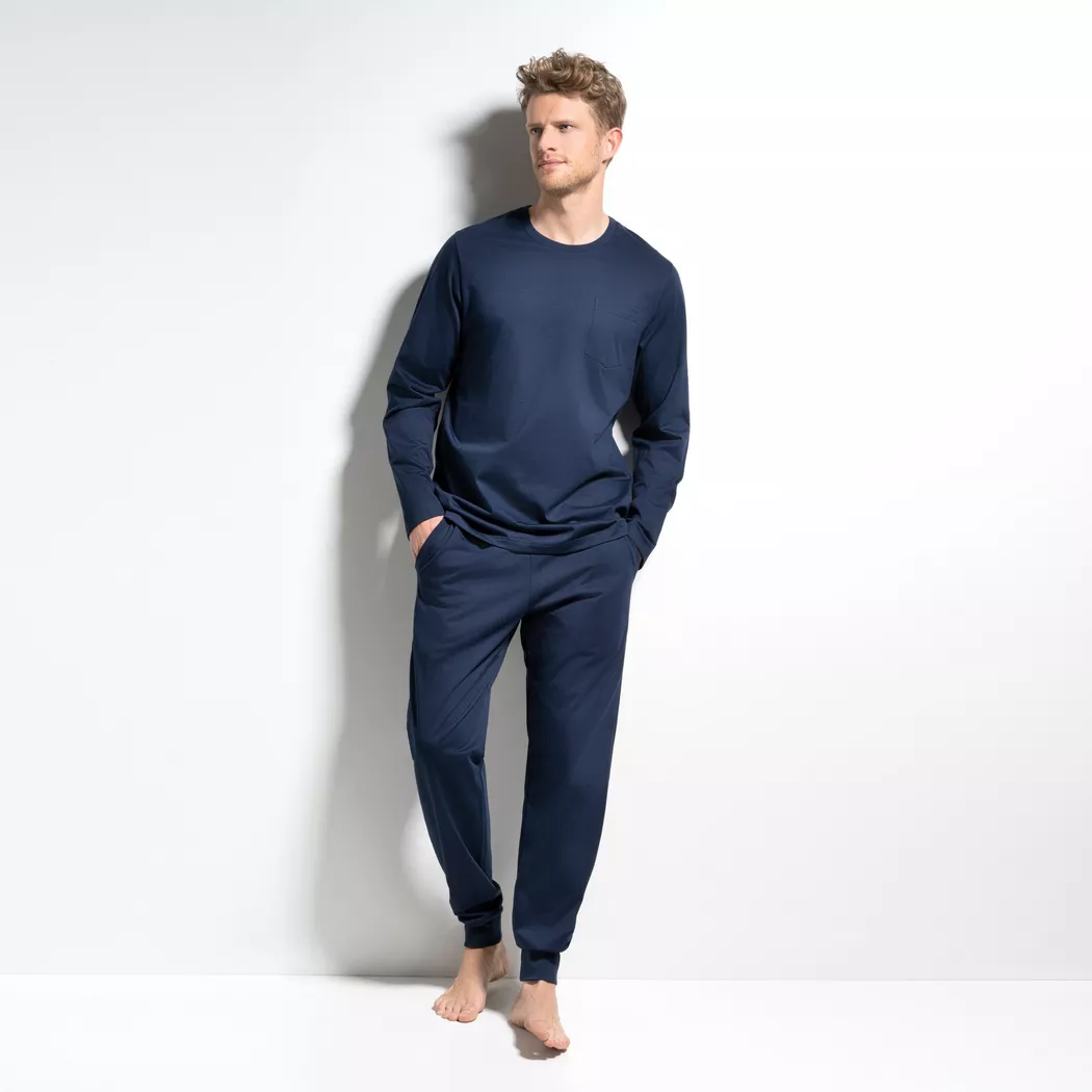 ISA bodywear - Shirt langarm, RH, für Herren, Marine, Größe M