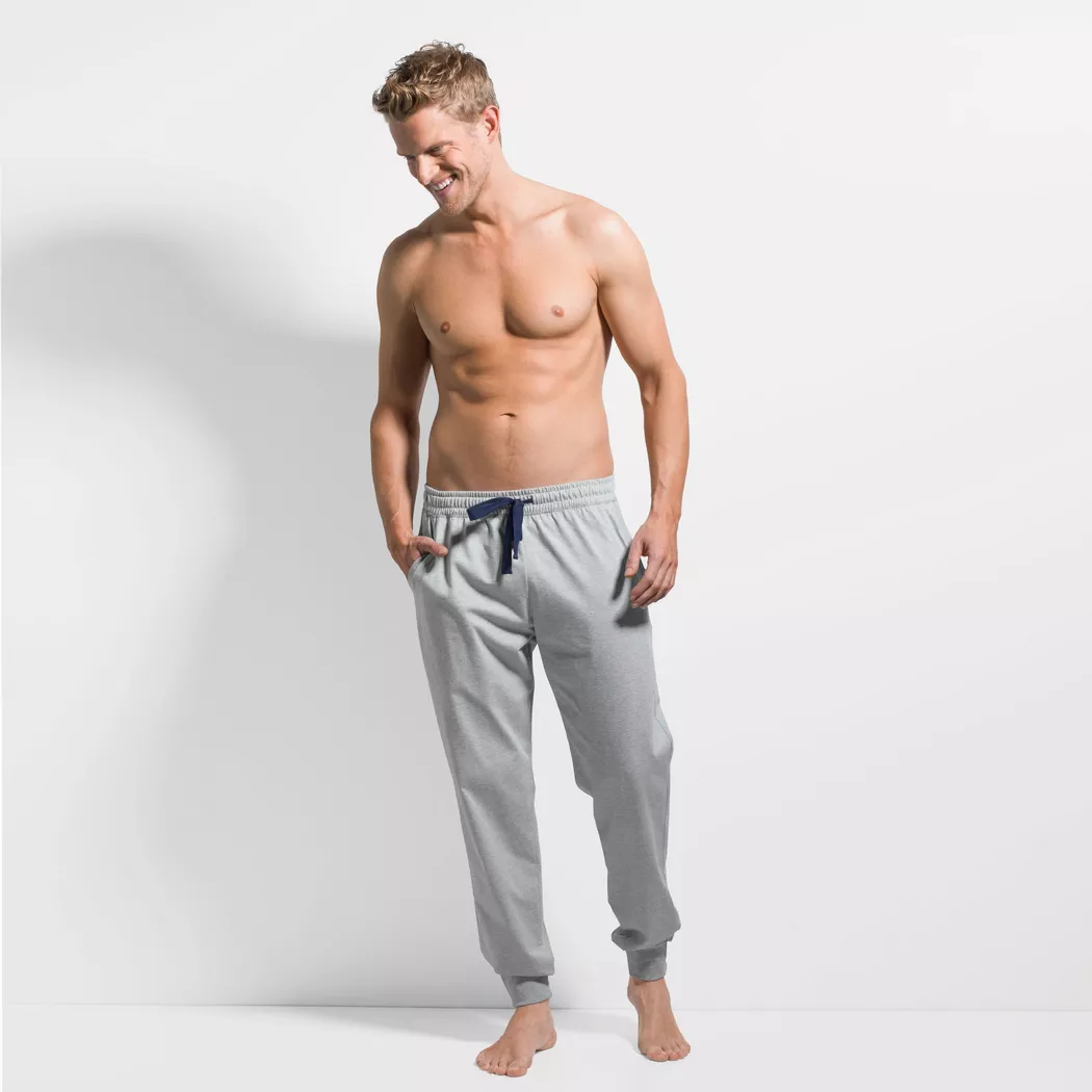 ISA bodywear - Hose lang, Bündchen, für Herren, Mediumgrau, Größe M