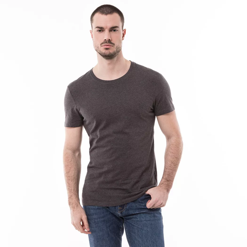 Manor Man - T-Shirt, Classic Fit, kurzarm, für Herren, Anthrazit, Größe L