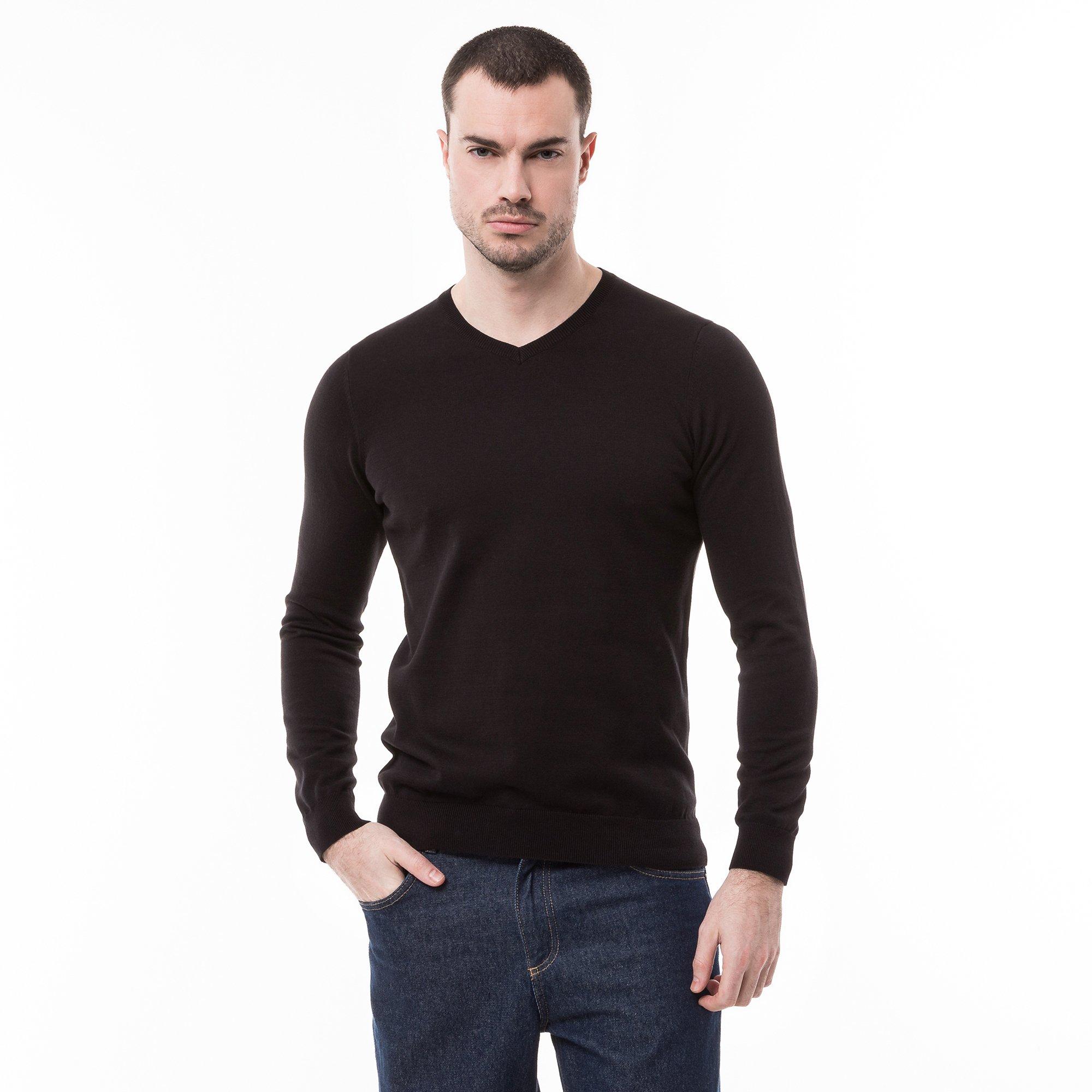 Manor Man Classic Fit Langarm V-Pullover  