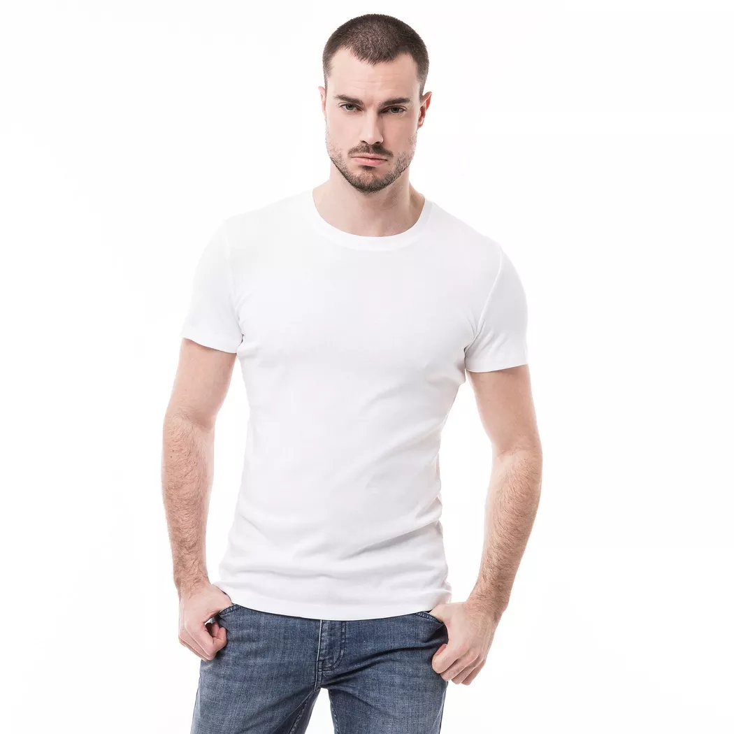Manor Man - T-Shirt, Classic Fit, kurzarm, für Herren, Weiss, Größe M