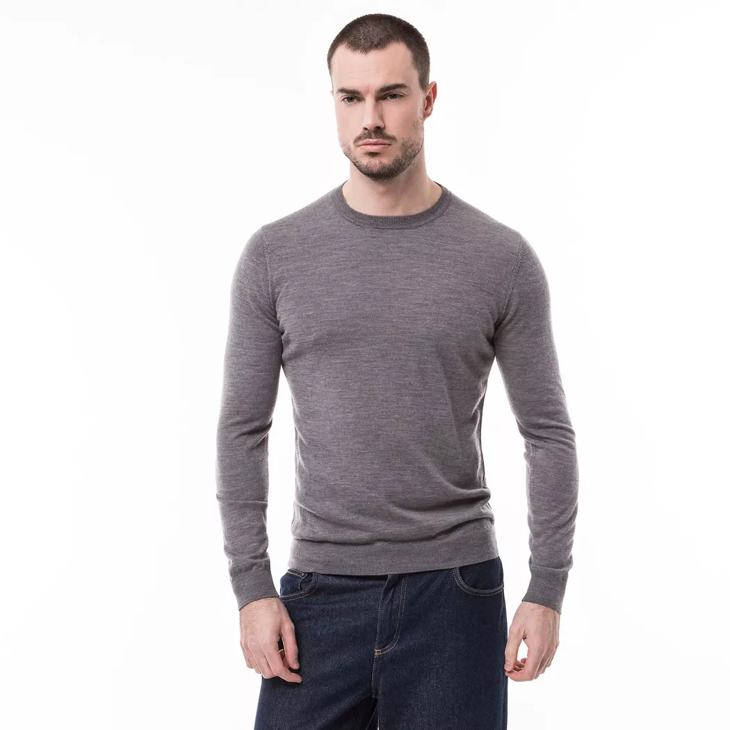 Manor Man - Pullover, Classic Fit, langarm, für Herren, Grau Melange, Größe XXL 2
